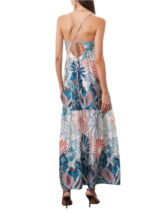 NWT Ba&sh Joyce Turquoise Strappy Size Small Maxi Dress - Picture 2 of 10